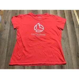 Malibu Shirts, Women's Size XL, Orange White, Makena Resort Maui